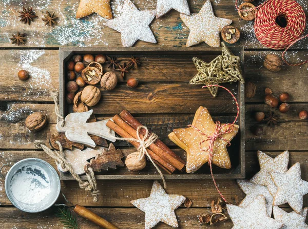 Gingerbread yıldız kurabiye şeklinde — Stok fotoğraf