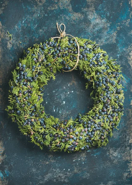 Couronne verte décorative de Noël — Photo