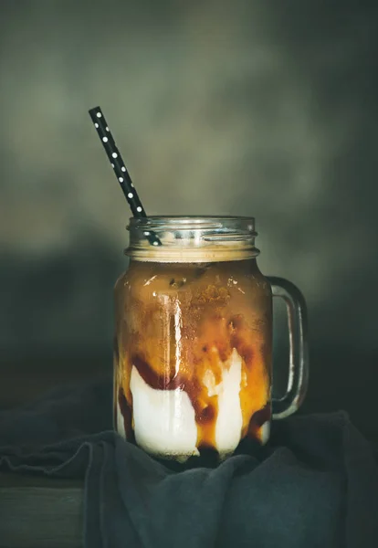 Iced caramel macciato coffee — Stock Photo, Image