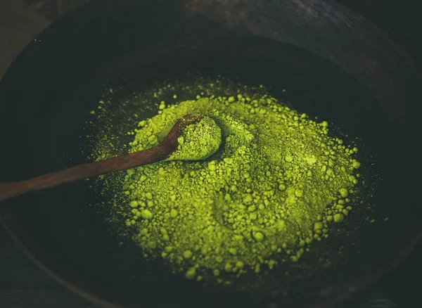 Polvo de té verde matcha japonés —  Fotos de Stock