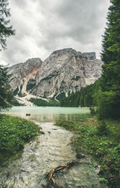 Mountain Lake in Valle di Braies 