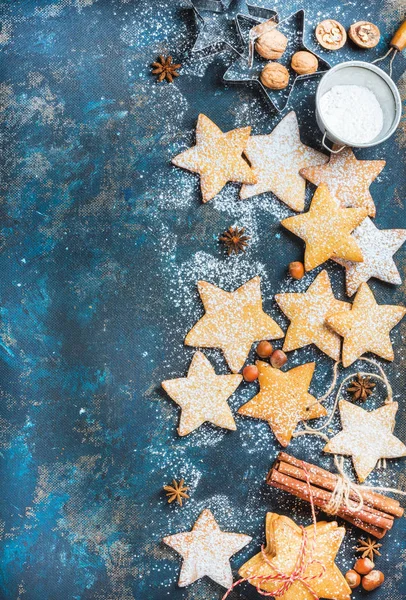 Boże Narodzenie gwiazda ciasteczka w kształcie — Zdjęcie stockowe