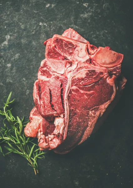 Fresh raw meat t-bone steaks — Stock Photo, Image