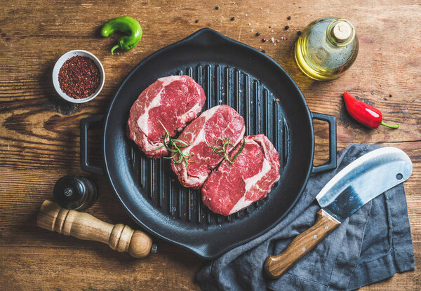 Ingredients for cooking beef steak 