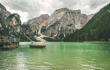 Mountain Lake in Valle di Braies 