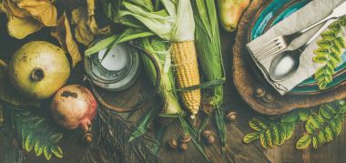 Şükran günü için sonbahar Tablo ayarı