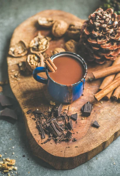 Ricca cioccolata calda invernale — Foto Stock