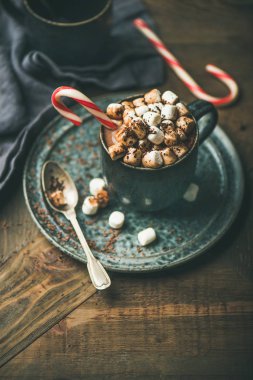 Christmas hot chocolate with marshmallows  clipart