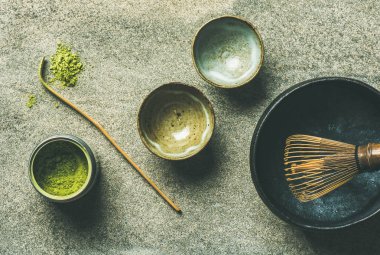 Matcha yeşil çay gibi demleyin için Japon araçları