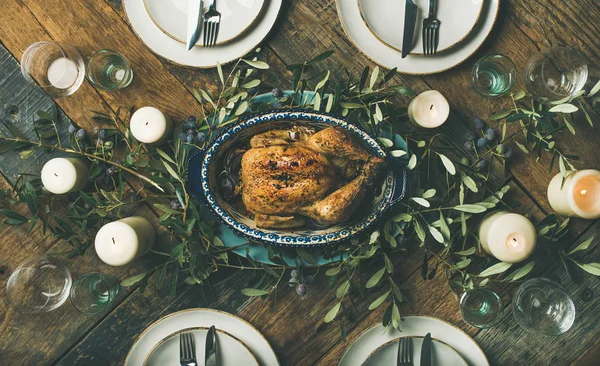 Configuração da mesa de férias — Fotografia de Stock