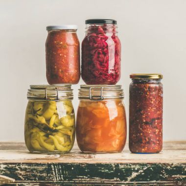 pickled vegetables in jars clipart