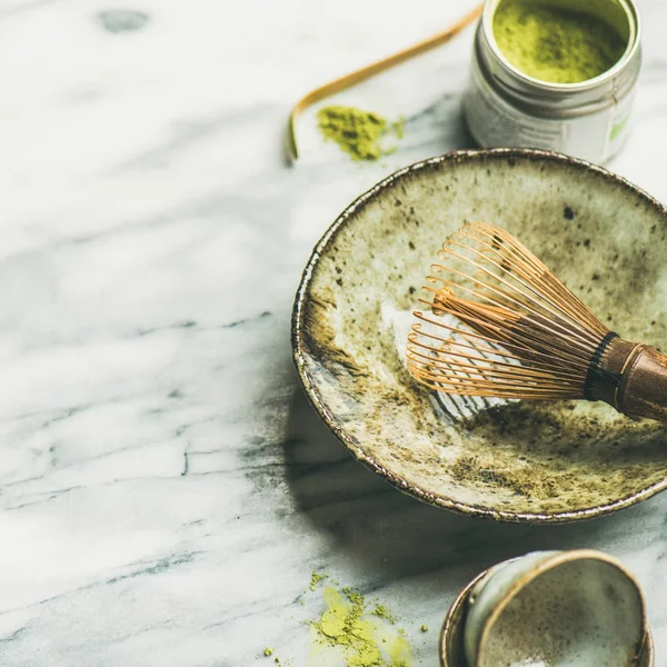 Японские инструменты для варки чая маття — стоковое фото