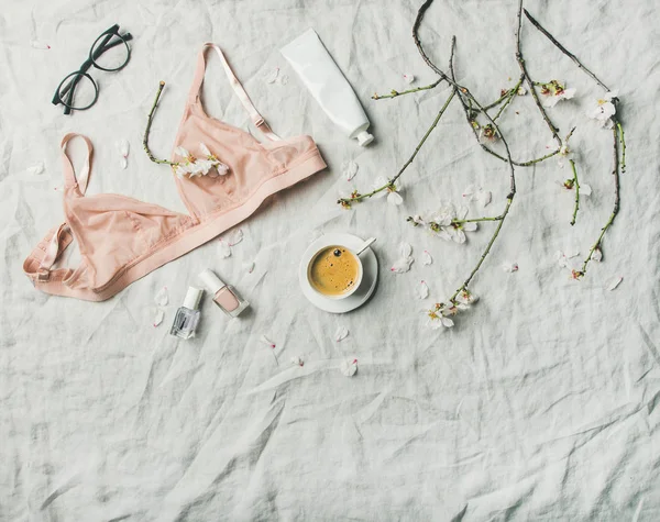 Womans morning rituals — Stock Image Womans morning rituals Stock Picture