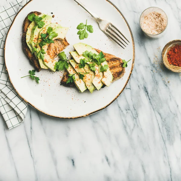 Gezond Veganistisch Ontbijt Lunch Marmeren Achtergrond — Stockfoto