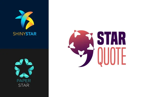 Vektör yıldız logo simge şablon seti. Lider, patron, kazanan, sırası veya sıralaması. Rekabet ve spor şekli. Yıldız sembolü. Vektör yıldız logo. Lider kavramı. Yıldız simgesi tasarım