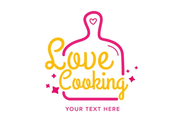 Logotipo de cocina de amor, vector Logo plantilla — Vector de stock