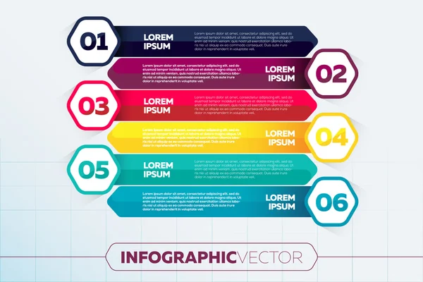 Moderne sechseckige Infografik-Optionen Banner. Vektorillustration. kann für Workflow-Layout, Diagramm, Zahlenoptionen, Webdesign verwendet werden. — Stockvektor