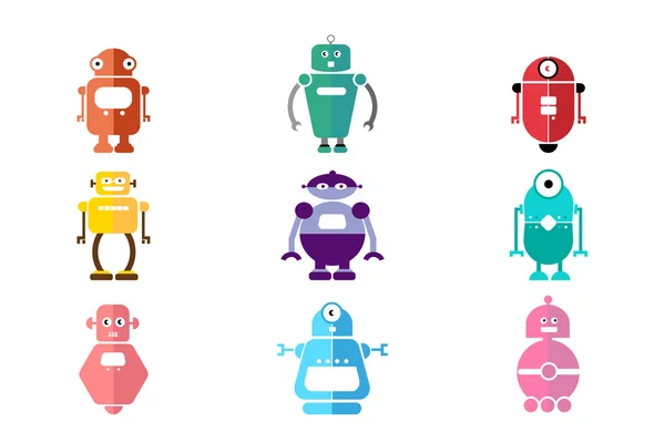 Sevimli düz robotlar kümesi