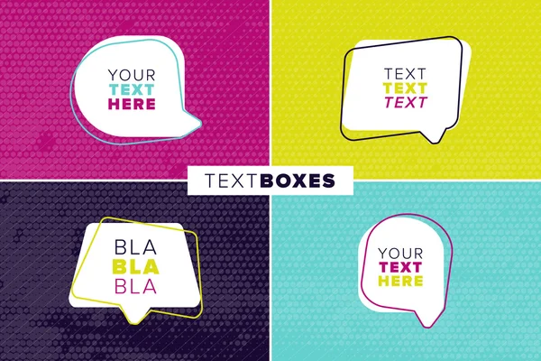 Konuşma balonu illüstrasyon şeklinde çıkartmalar.