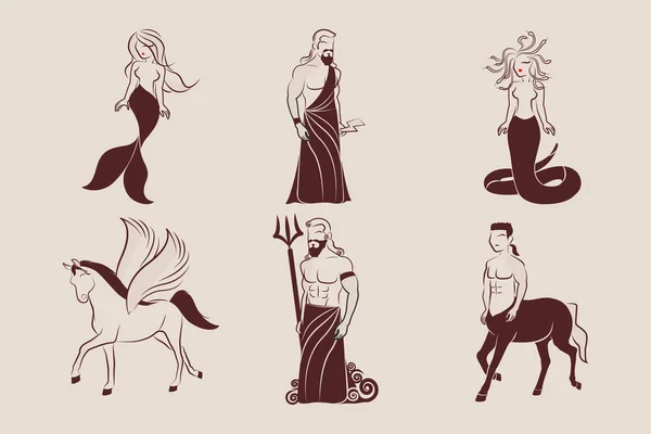 Mitolojik Yunan karakter karikatür vektör çizim Stok Vektör
