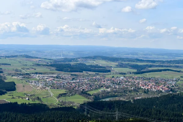 Schomberg Auf Der Schwäbischen Alb Vom Plettenberg Aus Gesehen — Stockfoto