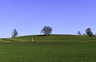 Swabian Alb 'deki manzara, Almanya' nın dağlık bölgeleri.