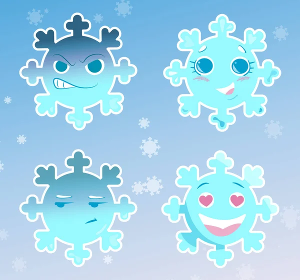 Ilustrasi digital ^ "Snowflakes - emotions -3" — Stok Foto