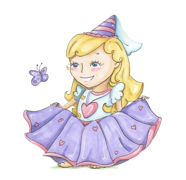 Markers illustration "Дева - маленькая принцесса " — стоковое фото