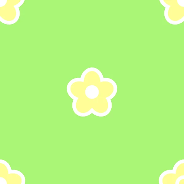 Повторяющийся Рисунок Желтых Цветов Зеленом Фоне Фон Цветущий Луг Весной — стоковый вектор