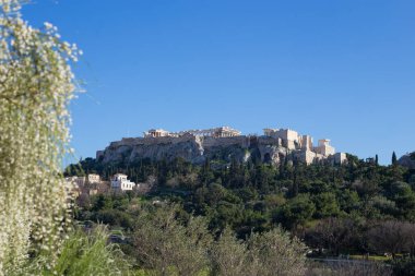 Öğleden sonra Atina 'daki Yunanistan Akropolünün güzel manzarası