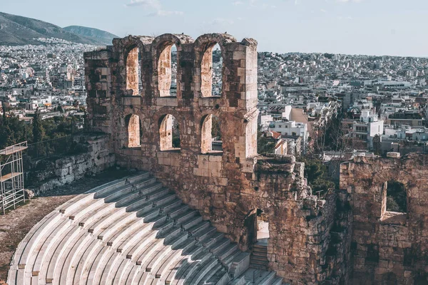 Anfiteatro Antiguo Acrópolis Atenas Grecia —  Fotos de Stock