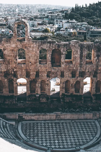 Anfiteatro Antico Sull Acropoli Atene Grecia — Foto Stock