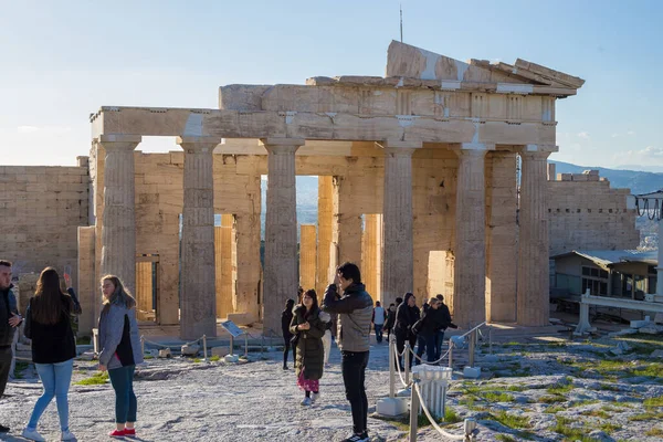 Edifício Pedra Antigo Acrópole Atenas Grécia — Fotografia de Stock