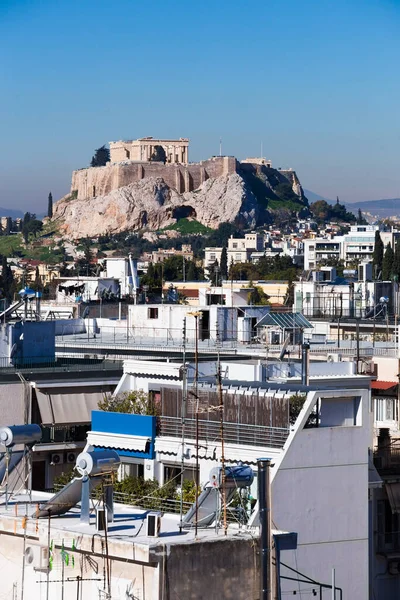 Hermosa Vista Acrópolis Grecia Atenas Durante Tarde — Foto de Stock
