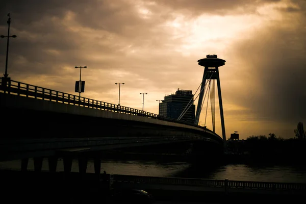 Brücke Des Slowakischen Nationalaufstandes Bratislava — Stockfoto