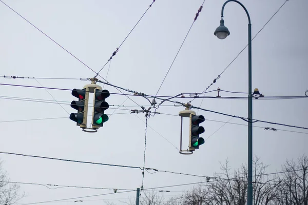 Semáforo Rua Para Ajustar Tráfego — Fotografia de Stock