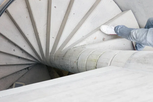 Escadaria Concreto Espiral Rua Cidade — Fotografia de Stock