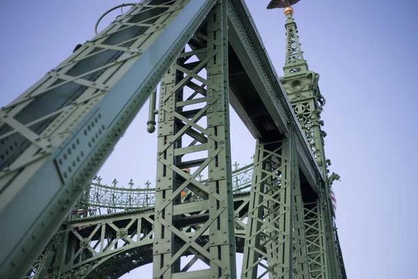 Европейский Мост Металлическая Зеленая Свобода Xix Века Будапеште — стоковое фото