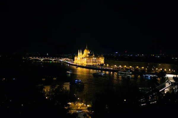 Widok Stare Miasto Wieczorem Budapeszt Zachodzie Słońca — Zdjęcie stockowe