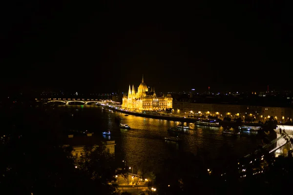 Widok Stare Miasto Wieczorem Budapeszt Zachodzie Słońca — Zdjęcie stockowe