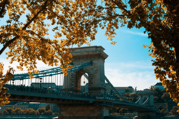 Міст Шшеньї Xix Століття Будапешті — стокове фото