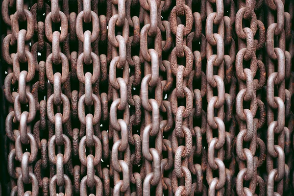 錆びた古い鎖の背景の質感 — ストック写真