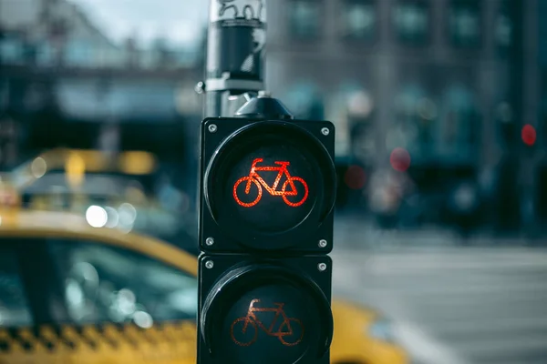 Ampel Für Radfahrer Der Stadt — Stockfoto