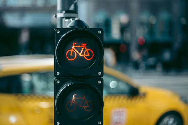Ampel Für Radfahrer Der Stadt — Stockfoto
