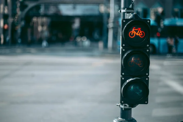 Traffic light for cyclists in the city