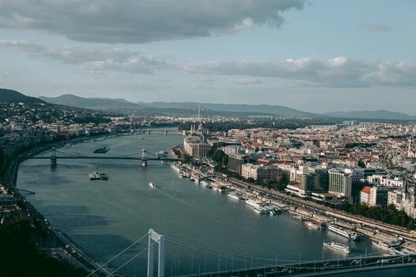 Panorama Starego Europejskiego Miasta Budapeszt — Zdjęcie stockowe