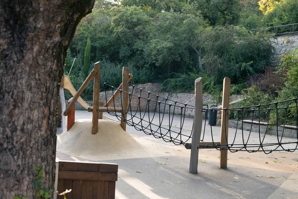 Playground Moderno Livre Com Slides Quadros Escalada — Fotografia de Stock