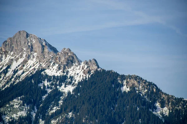 Altas Montañas Alpinas Con Nieve Alemania Cielo Azul Hermoso —  Fotos de Stock