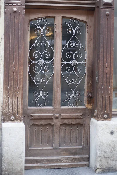 Porta Vintage Madeira Velha Europa — Fotografia de Stock