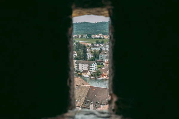 Panoramautsikt Över Den Gamla Europeiska Staden Schaffhausen — Stockfoto